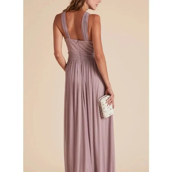 NWT Birdy Grey Kiko Maxi Dress Grecian Halter Neck Fully Lined Mauve Mesh XS - Picture 4 of 5